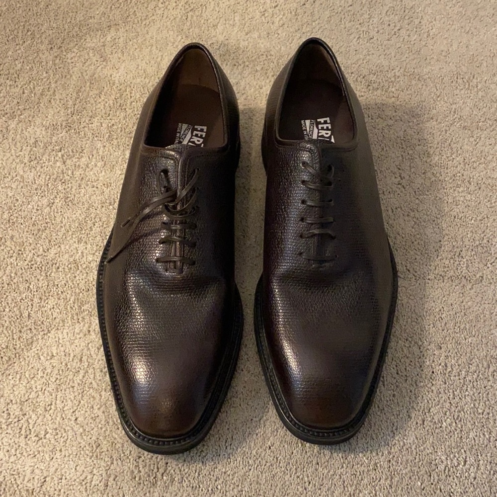 Salvatore Ferragamo Men’s Oxford Shoes Brown/Burgundy Leather